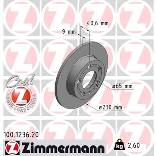 Brzdový kotúč ZIMMERMANN 100.1236.20