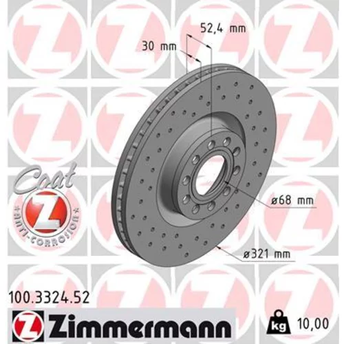 Brzdový kotúč ZIMMERMANN 100.3324.52