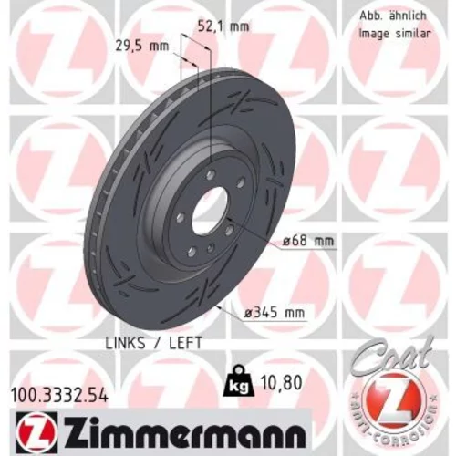 Brzdový kotúč ZIMMERMANN 100.3332.54