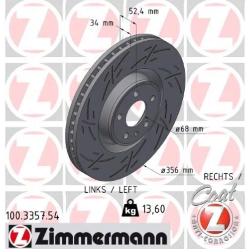 Brzdový kotúč ZIMMERMANN 100.3357.54