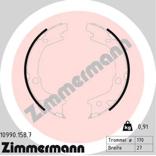 Sada brzd. čeľustí parkov. brzdy ZIMMERMANN 10990.158.7