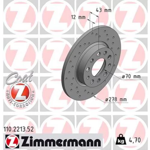 Brzdový kotúč ZIMMERMANN 110.2213.52