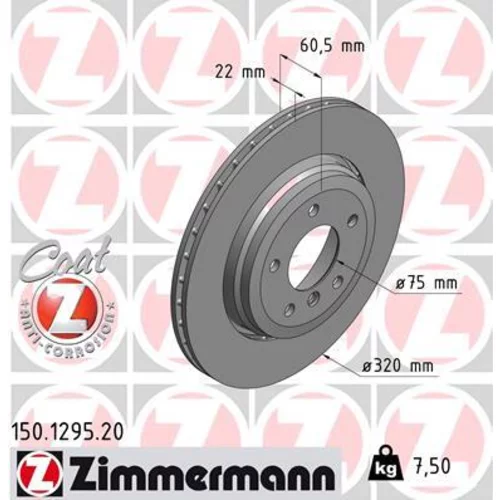 Brzdový kotúč 150.1295.20 /Zimmermann/