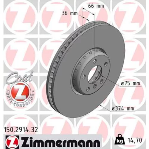 Brzdový kotúč ZIMMERMANN 150.2914.32