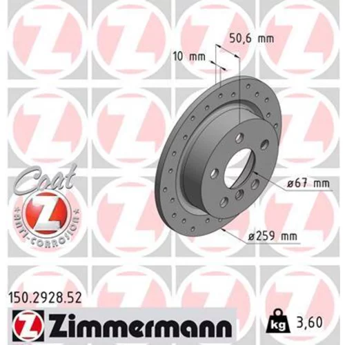 Brzdový kotúč ZIMMERMANN 150.2928.52