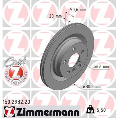 Brzdový kotúč ZIMMERMANN 150.2932.20