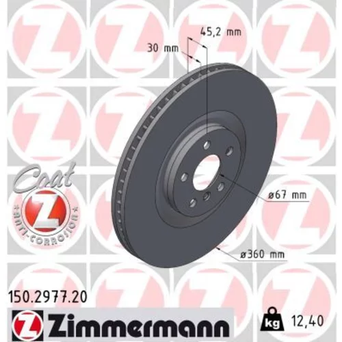 Brzdový kotúč ZIMMERMANN 150.2977.20