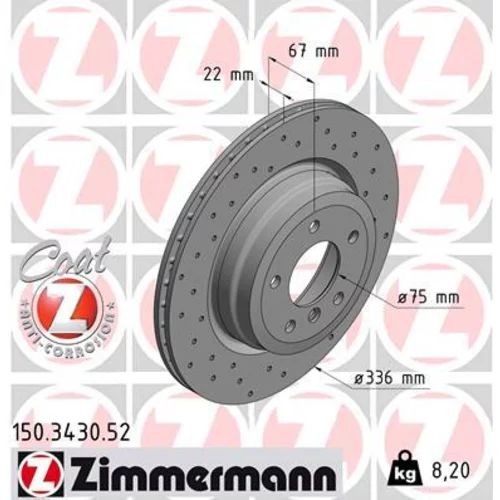 Brzdový kotúč ZIMMERMANN 150.3430.52