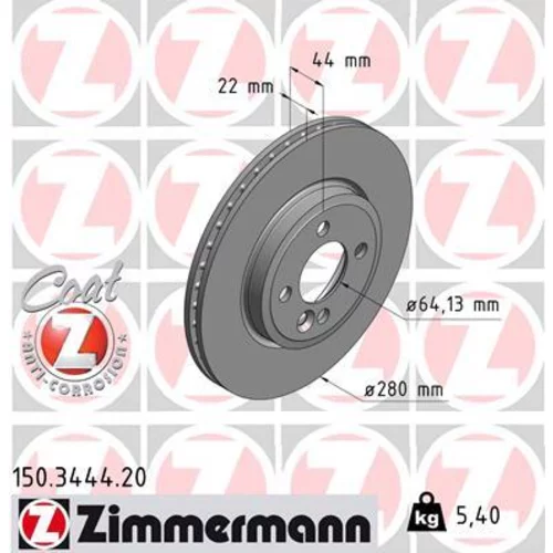 Brzdový kotúč 150.3444.20 /Zimmermann/