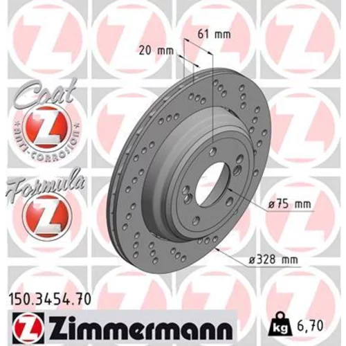 Brzdový kotúč ZIMMERMANN 150.3454.70