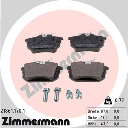 Sada brzdových platničiek kotúčovej brzdy ZIMMERMANN 21861.170.1