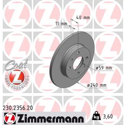 Brzdový kotúč ZIMMERMANN 230.2356.20