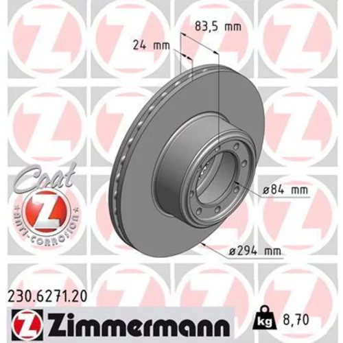 Brzdový kotúč ZIMMERMANN 230.6271.20