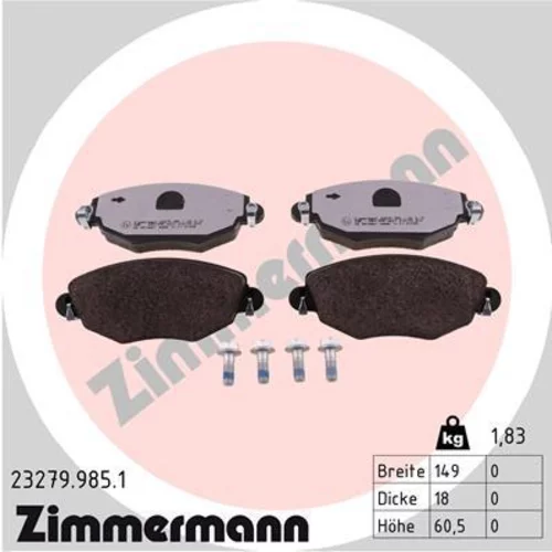 Sada brzdových platničiek kotúčovej brzdy ZIMMERMANN 23279.985.1