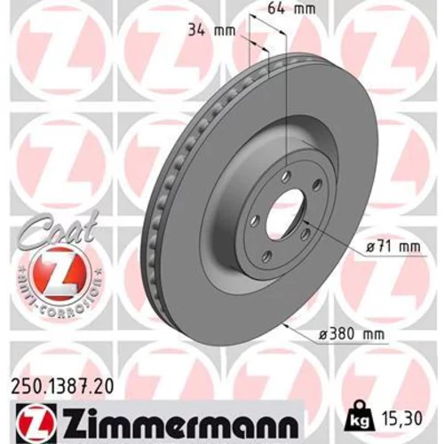 Brzdový kotúč ZIMMERMANN 250.1387.20