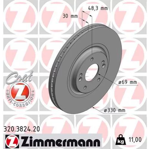 Brzdový kotúč ZIMMERMANN 320.3824.20