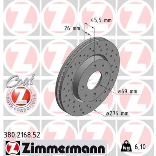 Brzdový kotúč ZIMMERMANN 380.2168.52