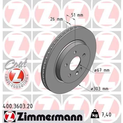 Brzdový kotúč ZIMMERMANN 400.3603.20