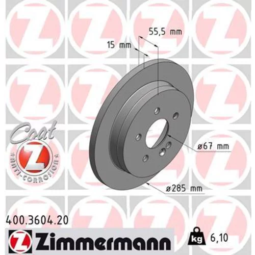 Brzdový kotúč ZIMMERMANN 400.3604.20