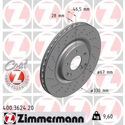 Brzdový kotúč ZIMMERMANN 400.3624.20