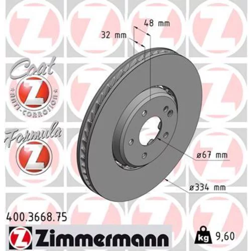 Brzdový kotúč ZIMMERMANN 400.3668.75