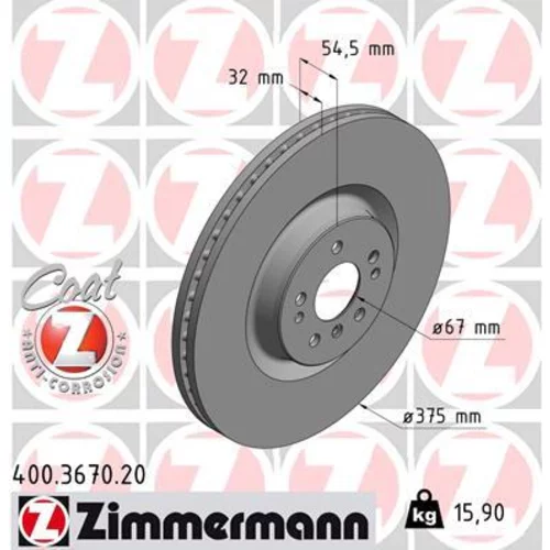 Brzdový kotúč ZIMMERMANN 400.3670.20