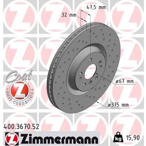 Brzdový kotúč ZIMMERMANN 400.3670.52