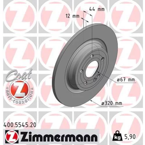 Brzdový kotúč ZIMMERMANN 400.5545.20