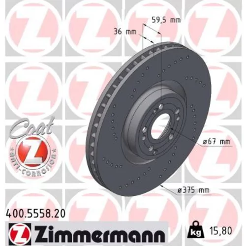 Brzdový kotúč ZIMMERMANN 400.5558.20