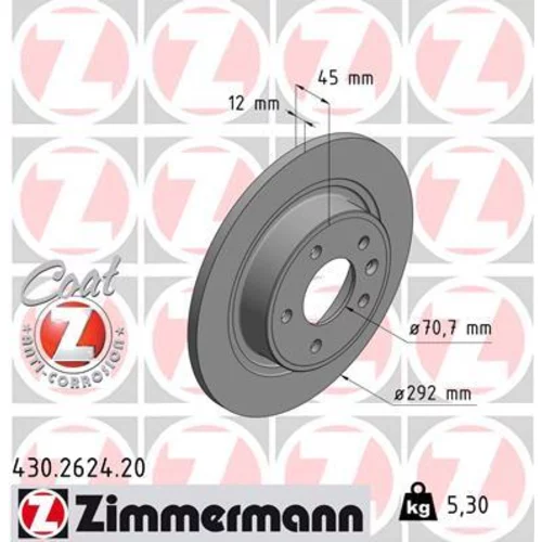 Brzdový kotúč ZIMMERMANN 430.2624.20