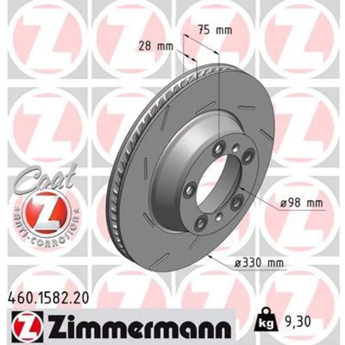 Brzdový kotúč ZIMMERMANN 460.1582.20