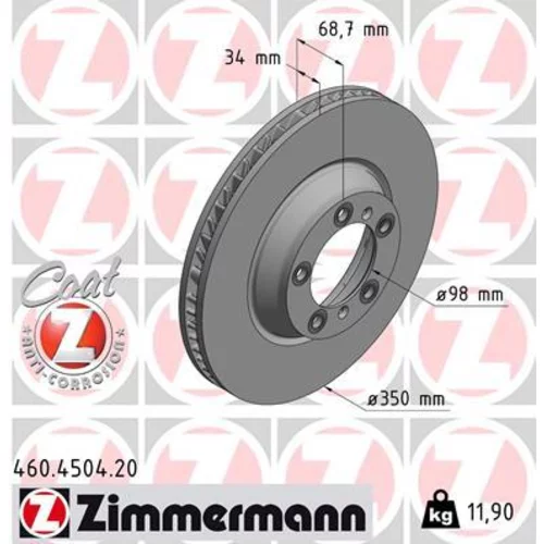 Brzdový kotúč ZIMMERMANN 460.4504.20