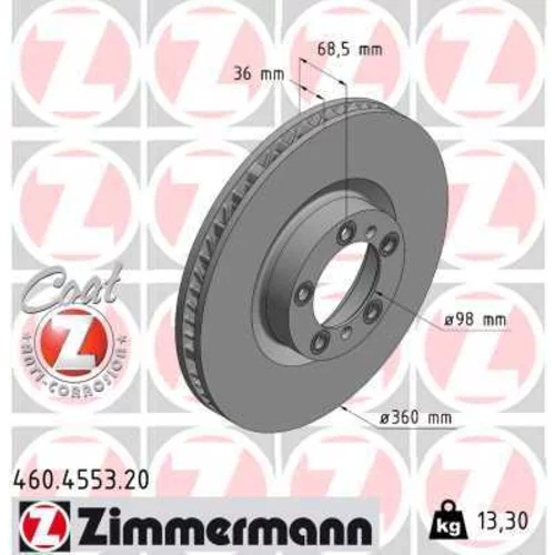 Brzdový kotúč ZIMMERMANN 460.4553.20