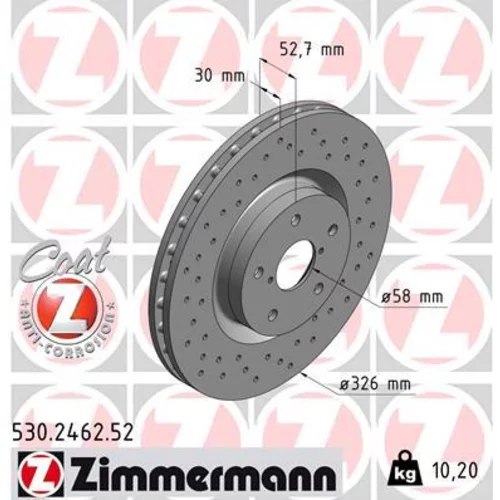 Brzdový kotúč ZIMMERMANN 530.2462.52