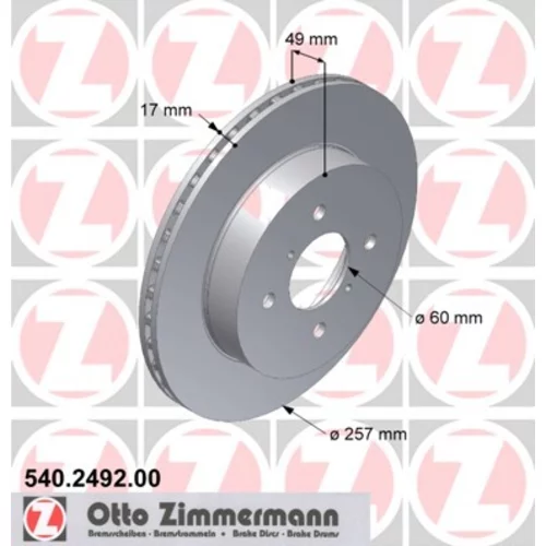 Brzdový kotúč ZIMMERMANN 540.2492.00