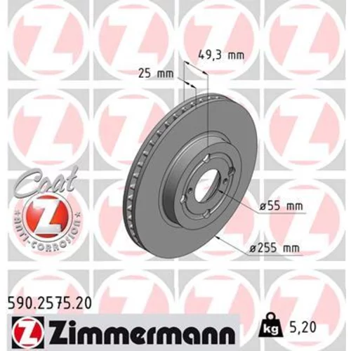 Brzdový kotúč ZIMMERMANN 590.2575.20