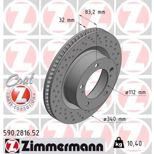 Brzdový kotúč ZIMMERMANN 590.2816.52