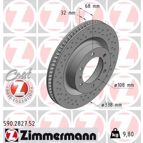 Brzdový kotúč ZIMMERMANN 590.2827.52