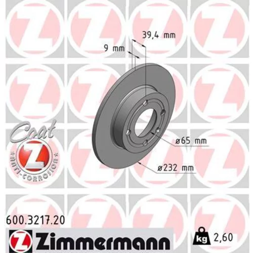 Brzdový kotúč ZIMMERMANN 600.3217.20