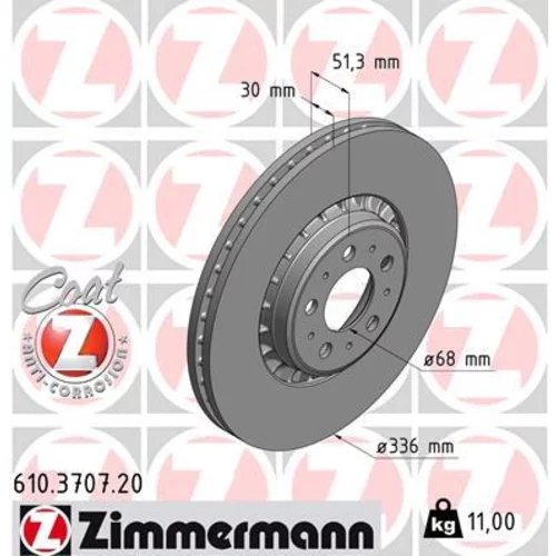 Brzdový kotúč ZIMMERMANN 610.3707.20