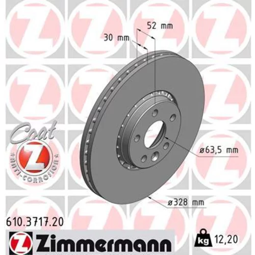 Brzdový kotúč ZIMMERMANN 610.3717.20