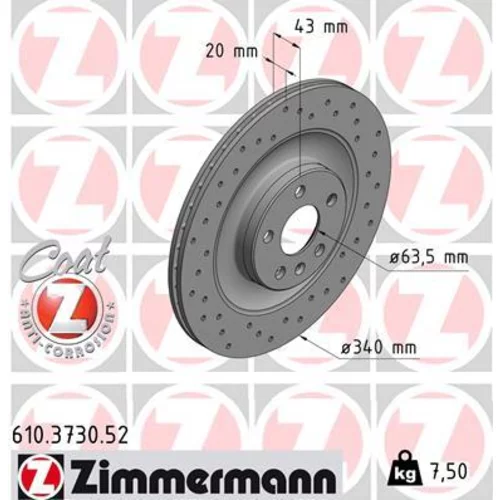 Brzdový kotúč ZIMMERMANN 610.3730.52