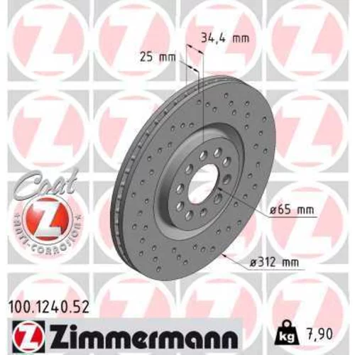 Brzdový kotúč ZIMMERMANN 100.1240.52