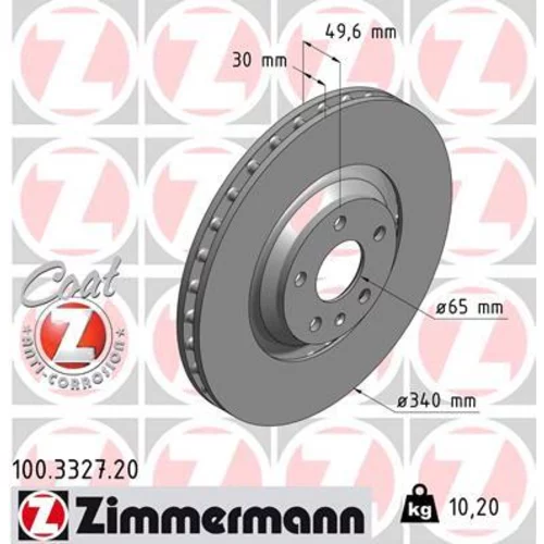 Brzdový kotúč ZIMMERMANN 100.3327.20