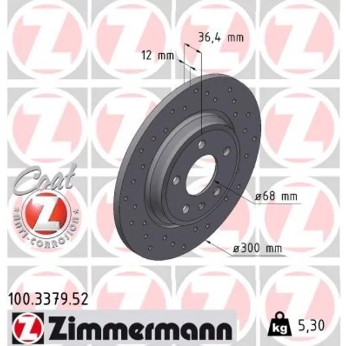 Brzdový kotúč ZIMMERMANN 100.3379.52