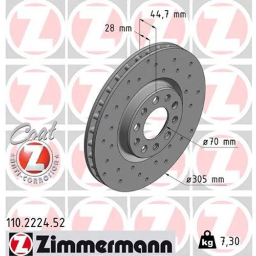 Brzdový kotúč ZIMMERMANN 110.2224.52