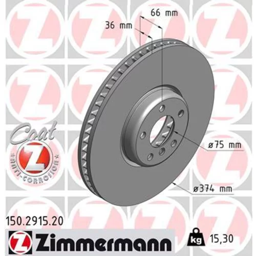 Brzdový kotúč ZIMMERMANN 150.2915.20