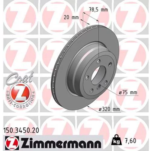 Brzdový kotúč ZIMMERMANN 150.3450.20