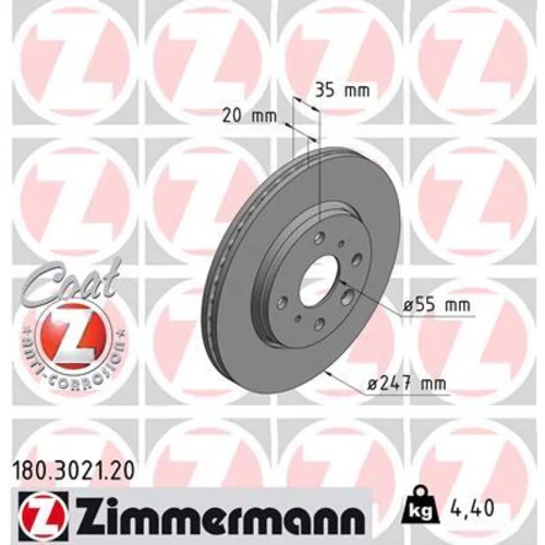 Brzdový kotúč ZIMMERMANN 180.3021.20