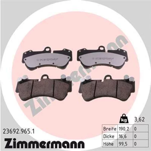 Sada brzdových platničiek kotúčovej brzdy ZIMMERMANN 23692.965.1